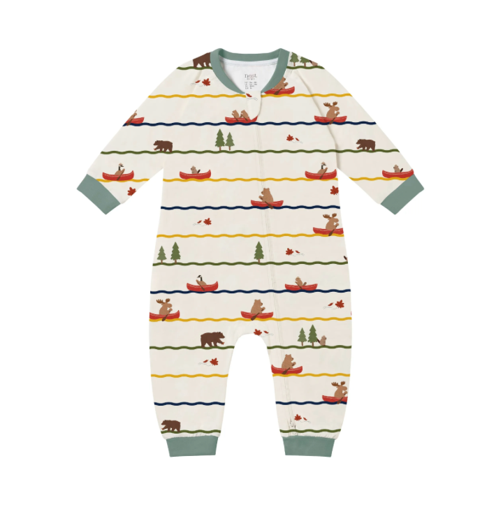 Organic Cotton Long Sleeve Footless Sleeper - Canoe Do It