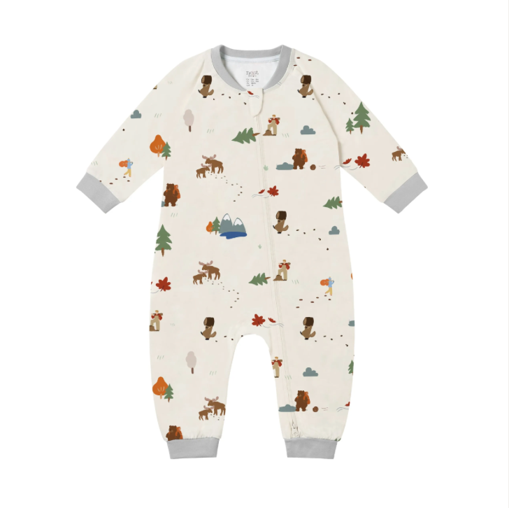 Organic Cotton Long Sleeve Footless Sleeper - Timber