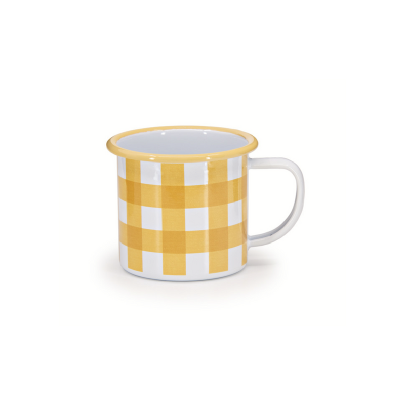 Crow Canyon Max Humphrey X CCH Gingham Enamelware 12 oz Mug