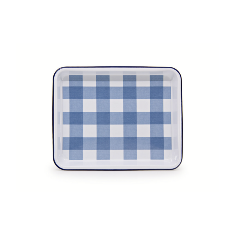 Crow Canyon Max Humphrey X CCH Gingham Enamelware Small Rectangle Tray