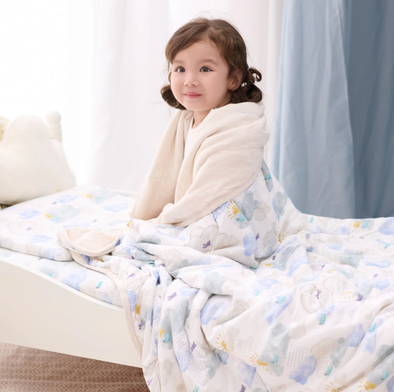 Bamboo Jersey Nook Quilted Cozy Blanket | 2.0 TOG - Fluffy Puffs