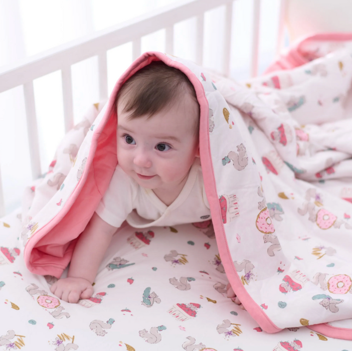 Bamboo Jersey Nook Quilted Cozy Blanket | 2.0 TOG - Very Squirrelly