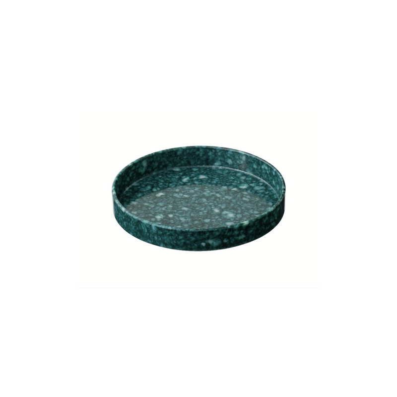 Marbled Marble Circle Desk Tray