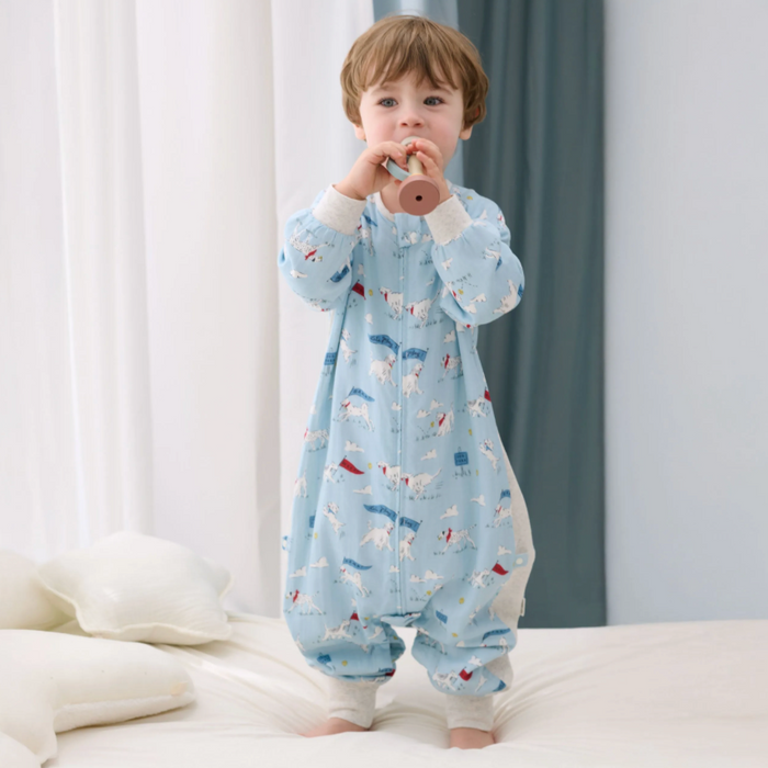 Bamboo Long Sleeve Footed Sleep Bag | 0.6 TOG - Puppy Park