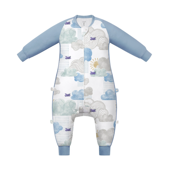 Bamboo Raglan Long Sleeve Footed Sleep Bag | 1.0 TOG - Fluffy Puffs