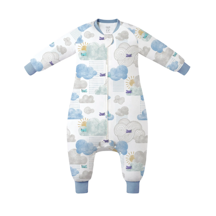 Organic Cotton Long Sleeve Footed Sleep Bag | 1.0 TOG - Fluffy Puffs