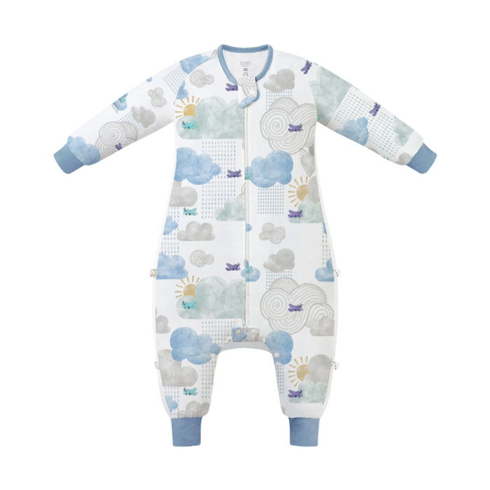 Bamboo Long Sleeve Footed Sleep Bag | 0.6 TOG - Fluffy Puffs