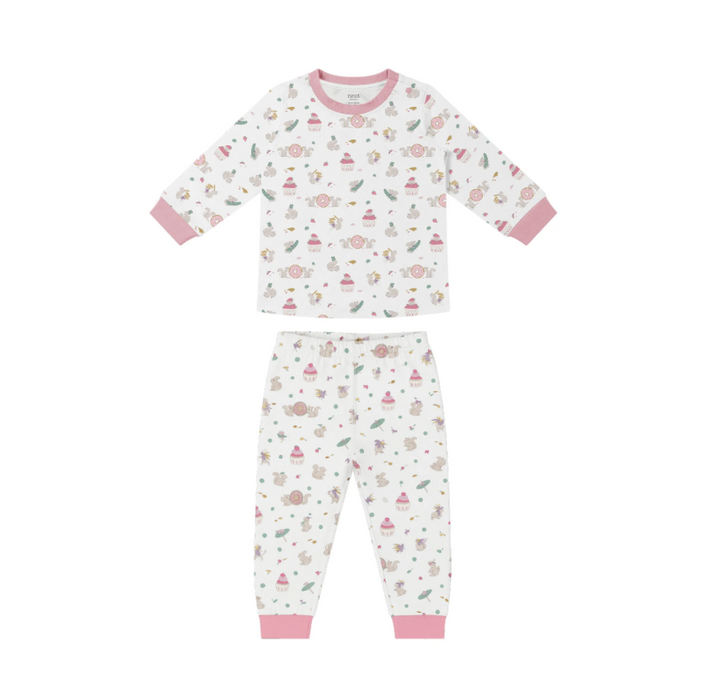 Bamboo Jersey Long Sleeve Two-Piece PJ Set - Very Squirrelly