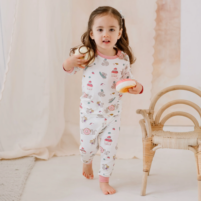 Bamboo Jersey Long Sleeve Two-Piece PJ Set - Very Squirrelly