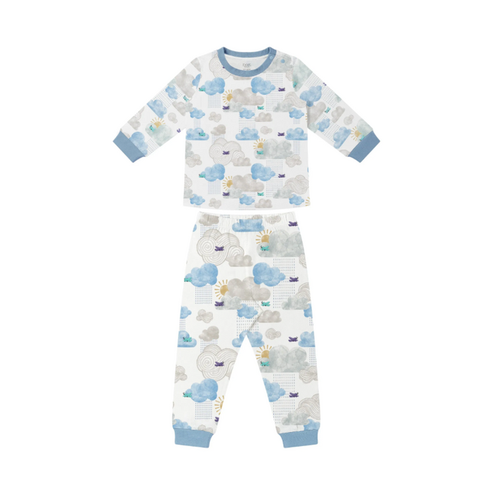 Bamboo Jersey Long Sleeve Two-Piece PJ Set - Fluffy Puffs