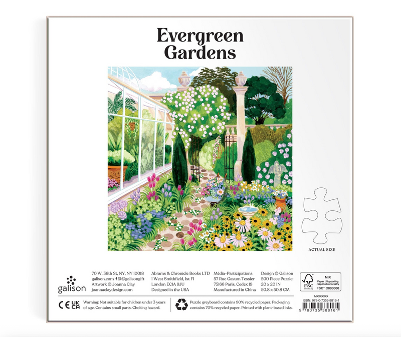 Galison: Evergreen Gardens 500 Piece Puzzle