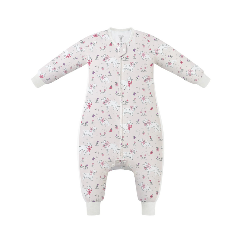 Bamboo Long Sleeve Footed Sleep Bag | 0.6 TOG - Doggie Meadow