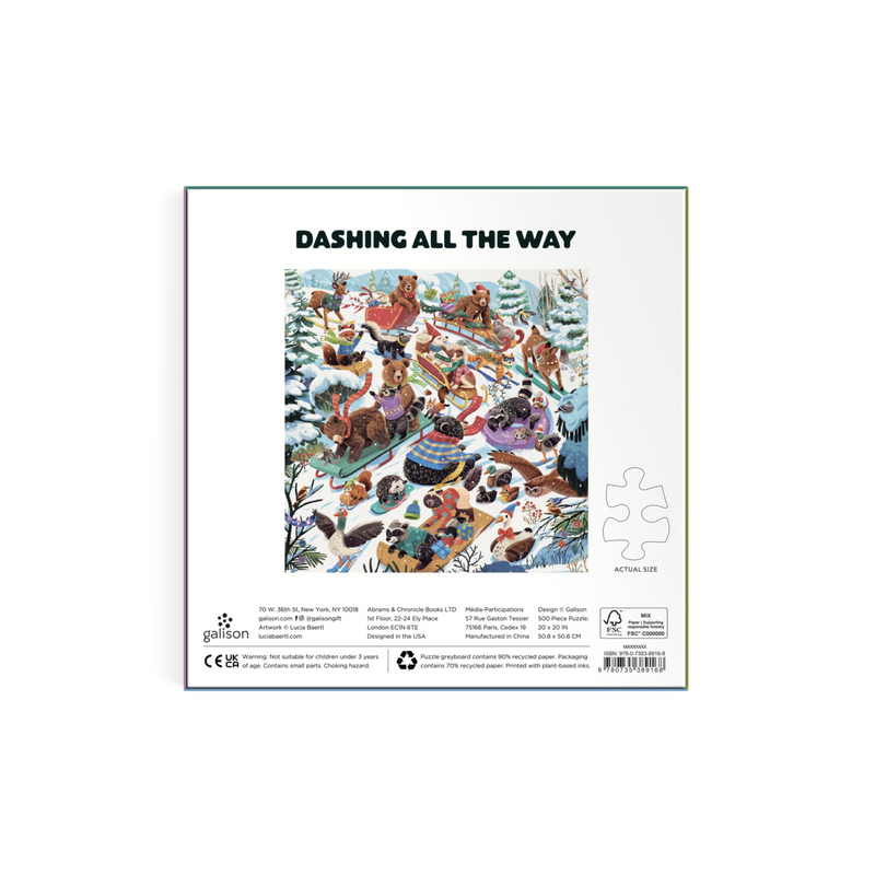 Galison: Dashing All the Way 500 Piece Puzzle