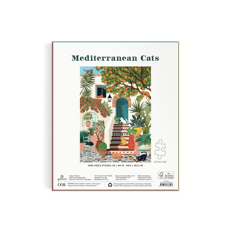 Galison: Mediterranean Cats 1000 Piece Puzzle