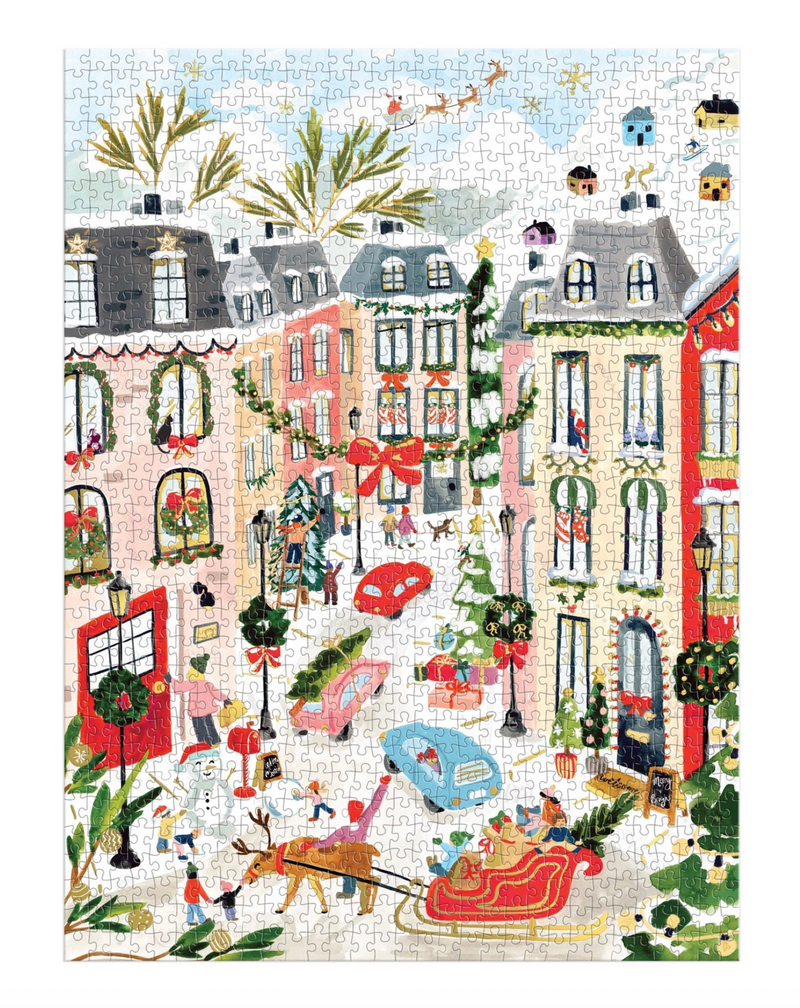 Galison: Merriest Village 1000 Piece Foil Puzzle