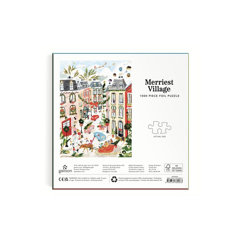 Galison: Merriest Village 1000 Piece Foil Puzzle