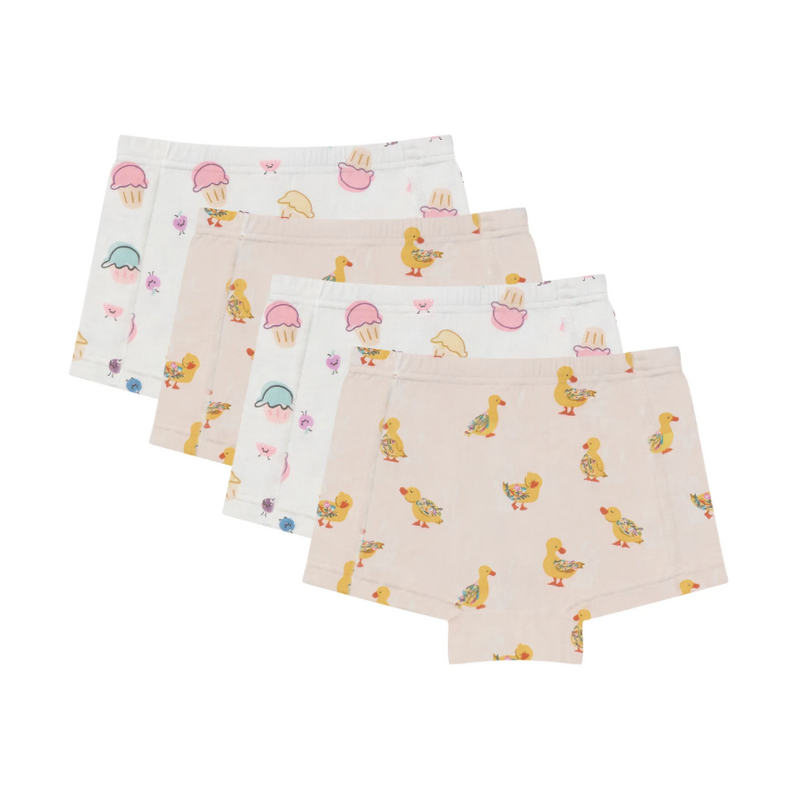 Bamboo Jersey Girls Boy Short Underwear (4-Pack)