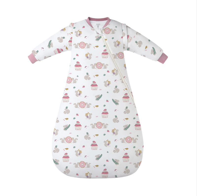 Organic Cotton Removable Sleeve Sleep Bag | 1.0 TOG - Very Squirrelly