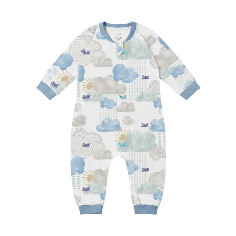 Bamboo Jersey Long Sleeve Footless Sleeper Snug Fit - Fluffy Puffs
