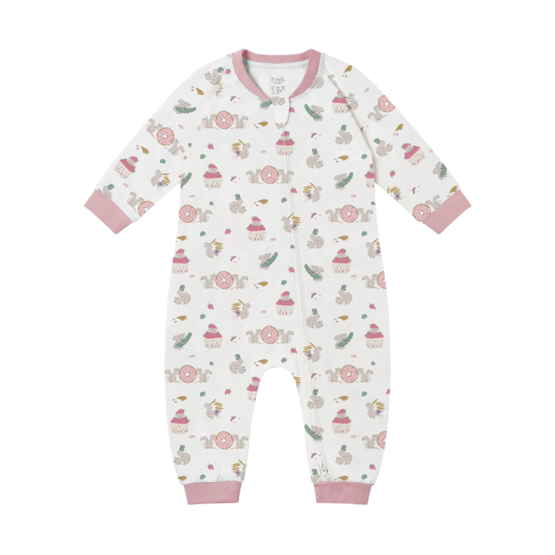 Bamboo Jersey Long Sleeve Footless Sleeper Snug Fit - Very Squirrelly