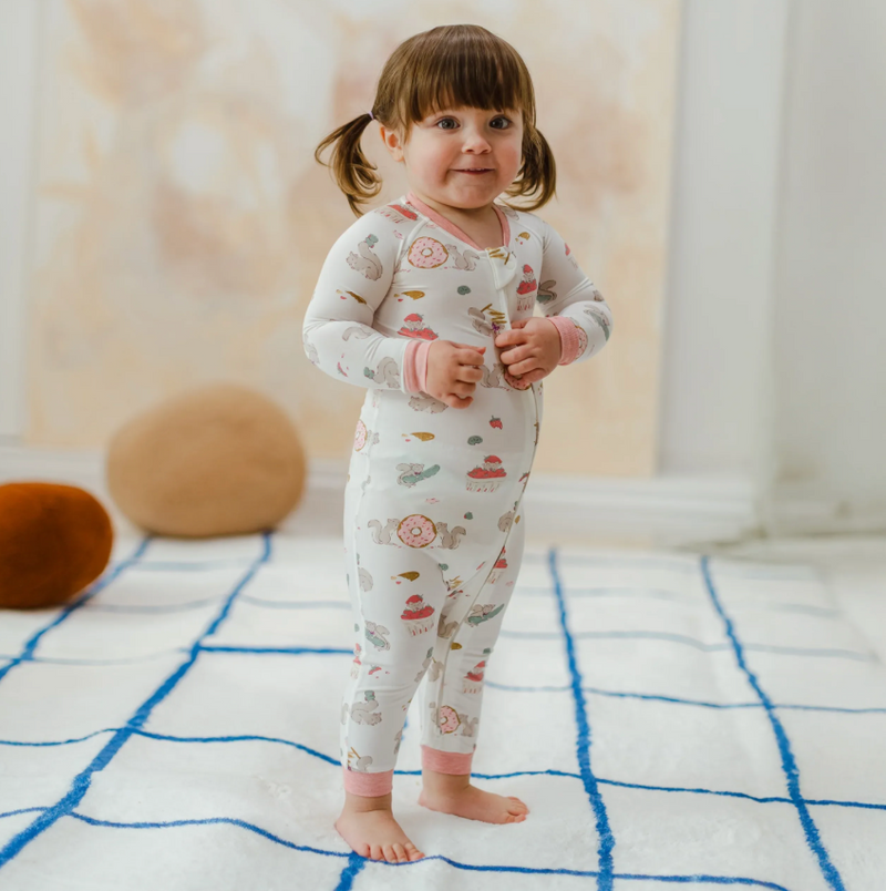 Bamboo Jersey Long Sleeve Footless Sleeper Snug Fit - Very Squirrelly