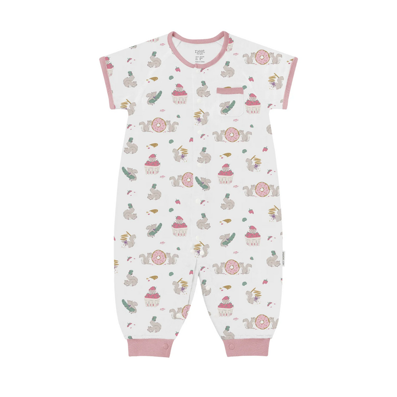 Baby Short Sleeve Romper - Very Squirrelly
