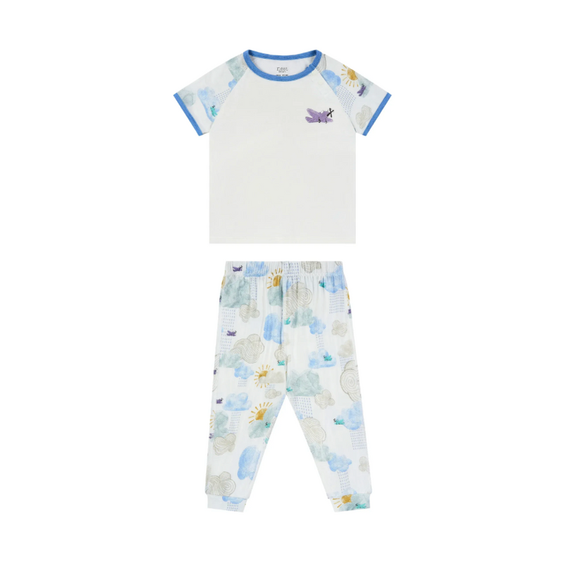 Bamboo Jersey Short Sleeve Play Set - Fluffy Puffs
