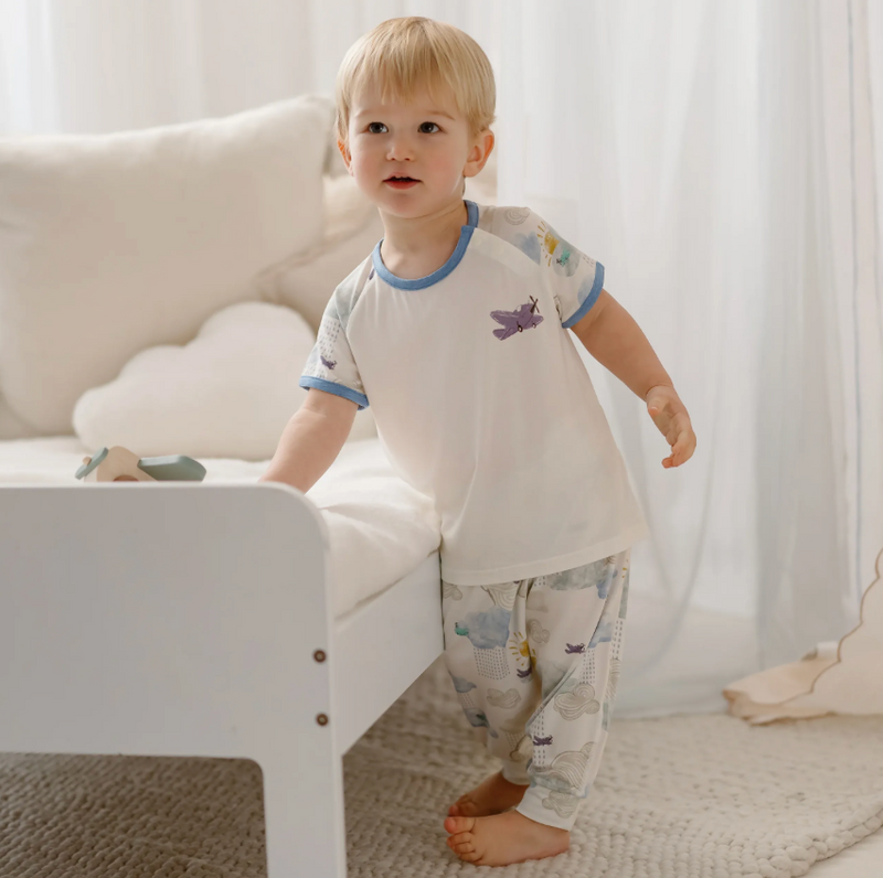 Bamboo Jersey Short Sleeve Play Set - Fluffy Puffs