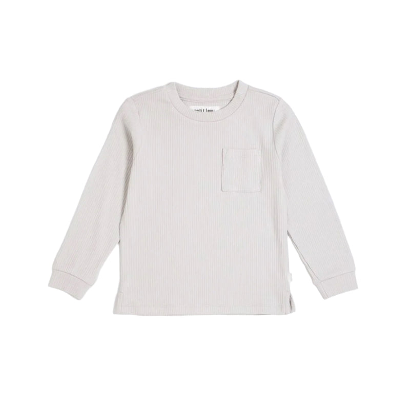 Petit Lem Modal Rib Long-Sleeve T-Shirt - Light Grey