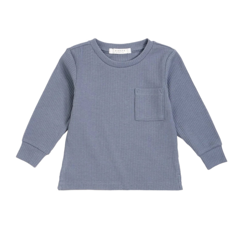 Petit Lem Modal Rib Long-Sleeve T-Shirt - Blue