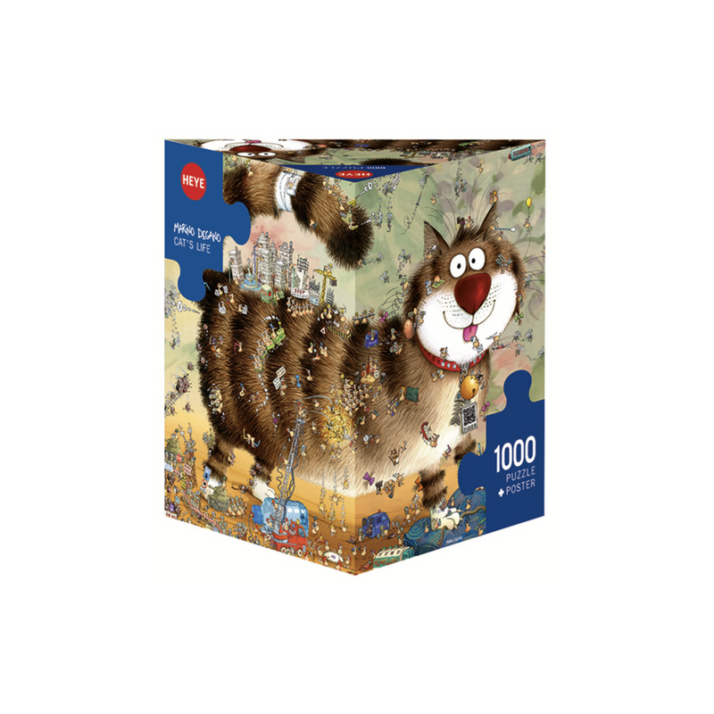 Heye Cartoon im Dreieck, Cat’s Life, 1000 Pieces