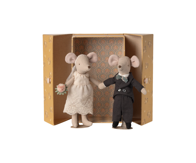 Maileg Wedding mice couple in box, Mum and dad