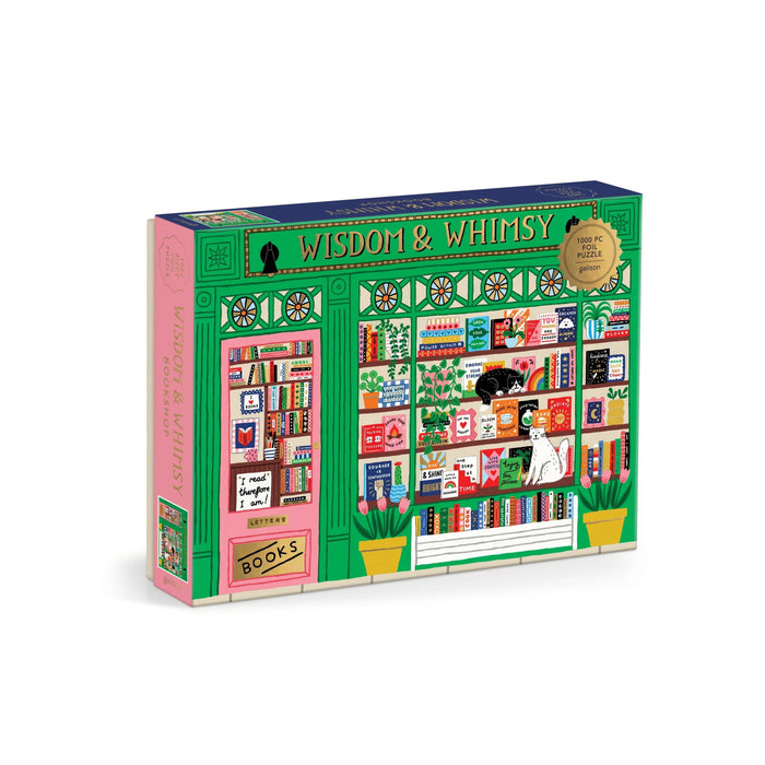 Galison: WISDOM & WHIMSY Bookshop 1000 Piece Foil Puzzle
