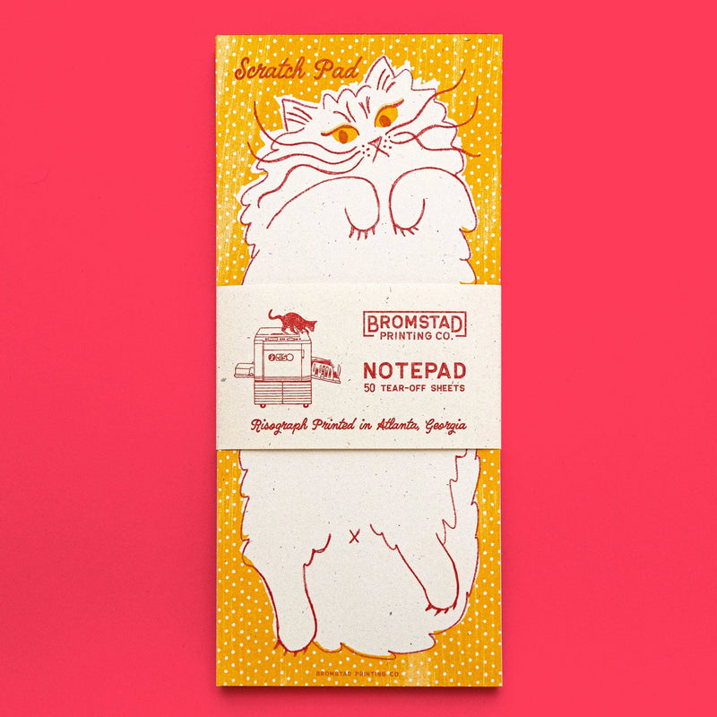 Bromstad Printing Co. Scratch Pad Cat - Risograph Notepad