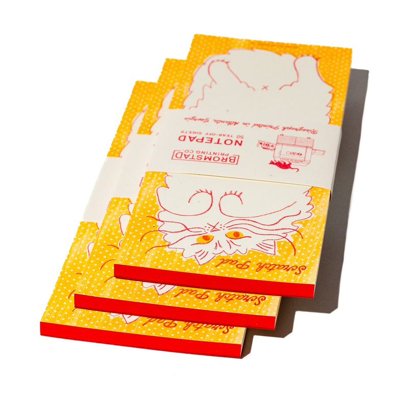 Bromstad Printing Co. Scratch Pad Cat - Risograph Notepad