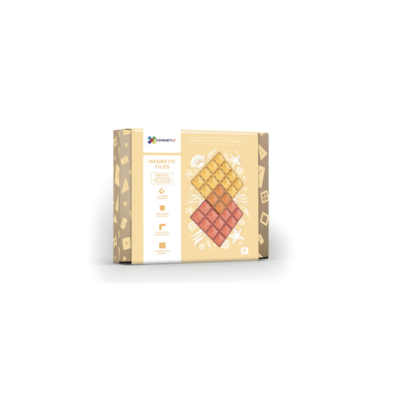 Connetix Pastel Lemon & Peach Base Plate 2 Pieces