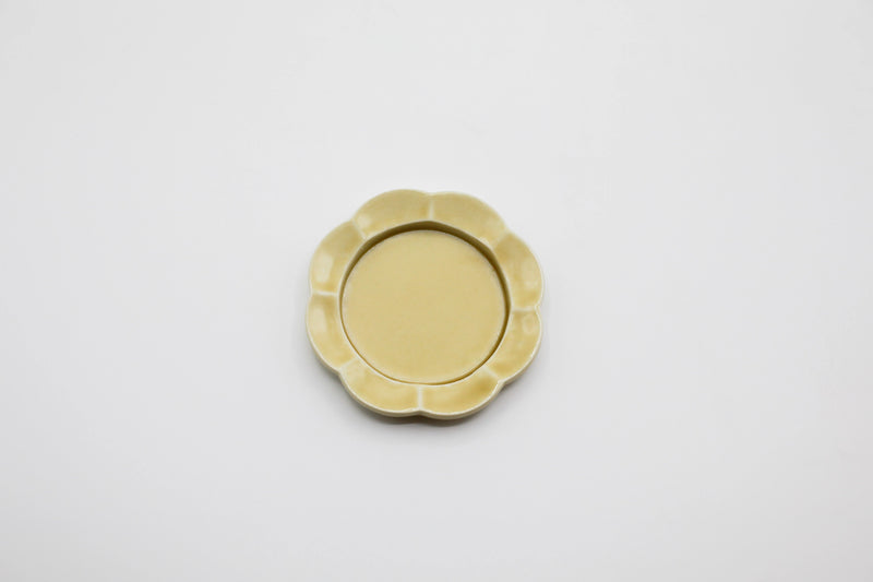 Hibi Flower Oribe Incense Tray - Yellow