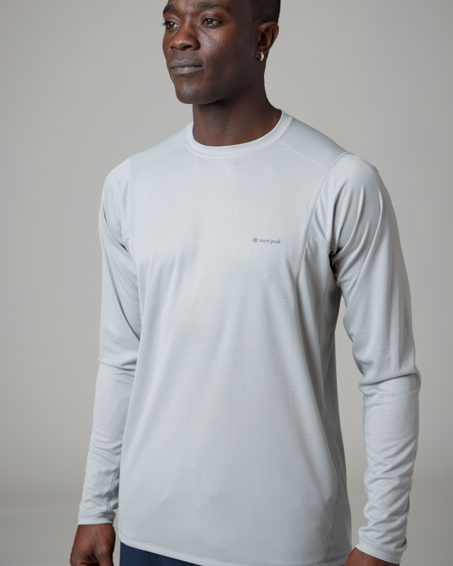 Snow Peak Polyester Power Dry Long Sleeve T-Shirt Grey
