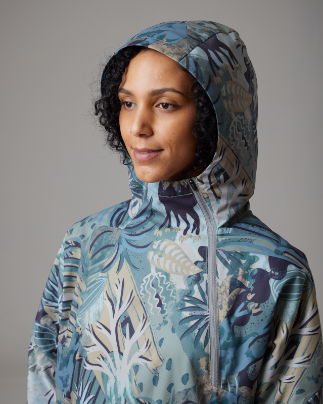 Snow Peak Printed Breathable Quick Dry Anorak - Khaki