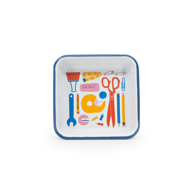 Lisa Congdon x CCH Scissors: Blue Rim Small Square Tray