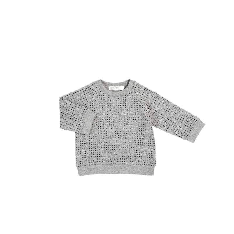 "Miles Basic" Heather Grey Splashed Crew Neck Sweater
