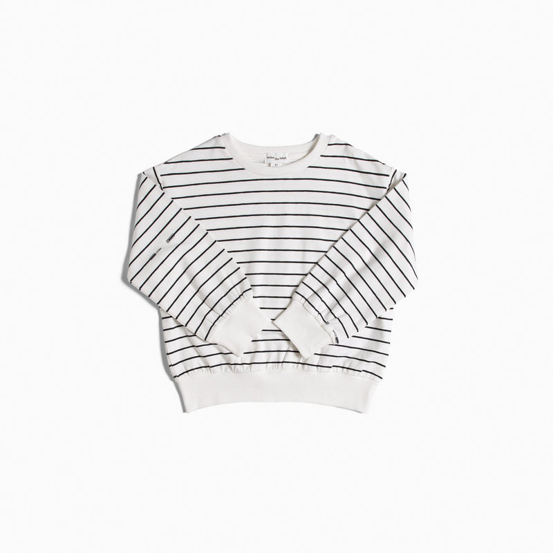 Striped Puffer Sleeve Girls Top