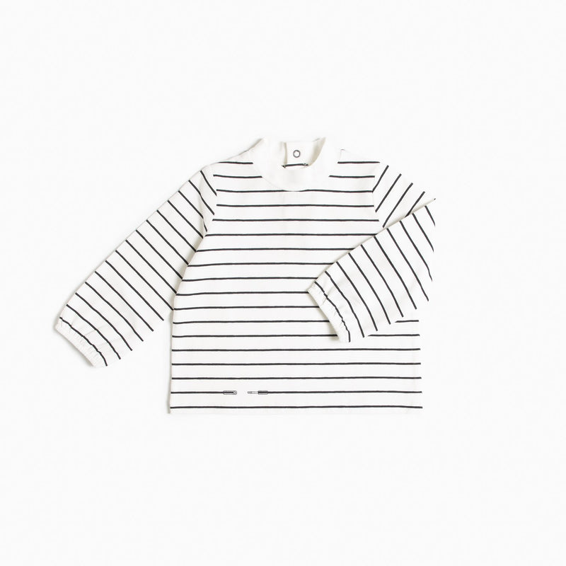 Striped Baby Girl Mock Neck Top