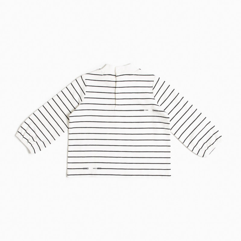 Striped Baby Girl Mock Neck Top