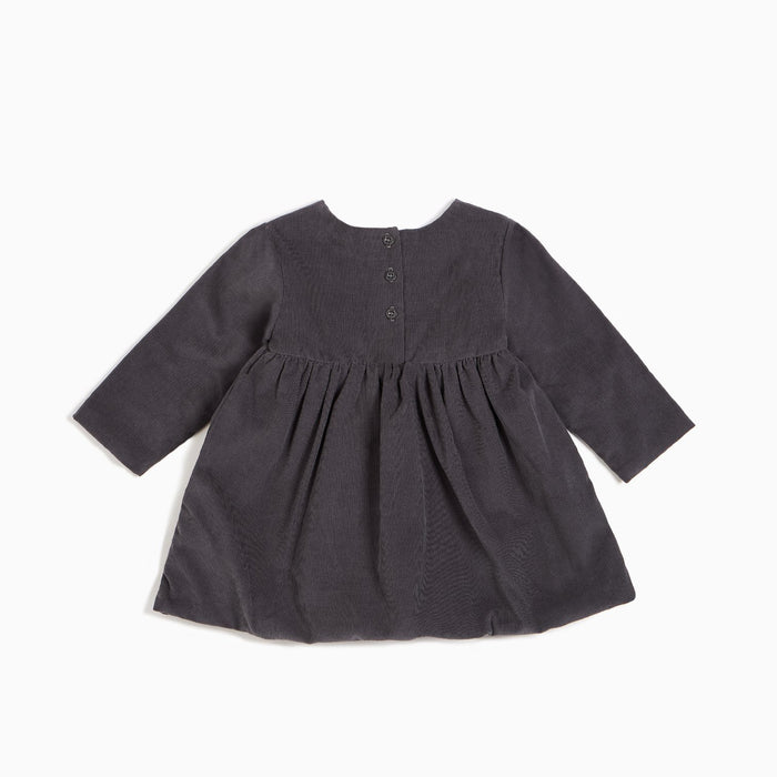 Charcoal Mini-Corduroy Baby Girl Dress