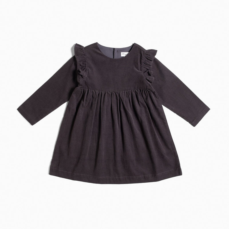 Charcoal Mini-Corduroy Girl Dress