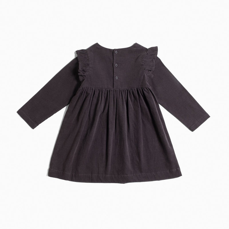 Charcoal Mini-Corduroy Girl Dress