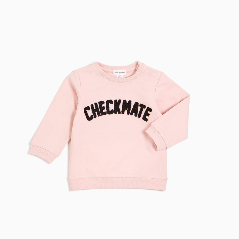 Chenille CHECKMATE Pink Baby Sweatshirt