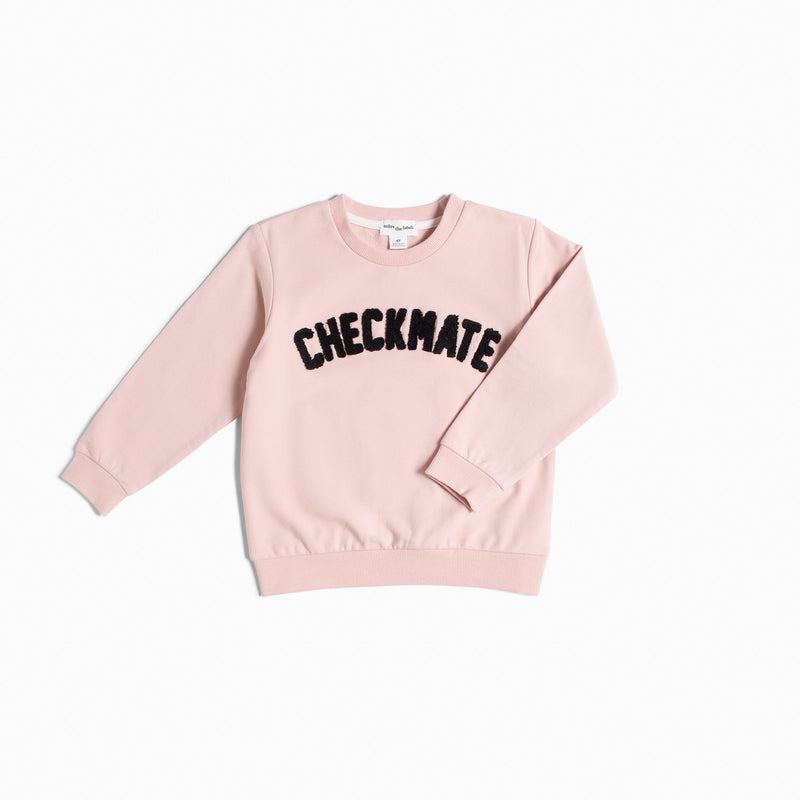 Chenille CHECKMATE Pink Sweatshirt