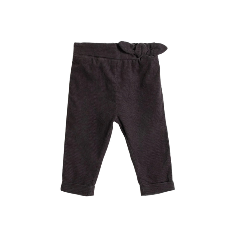 Charcoal Mini-Corduroy Baby Girl Pants